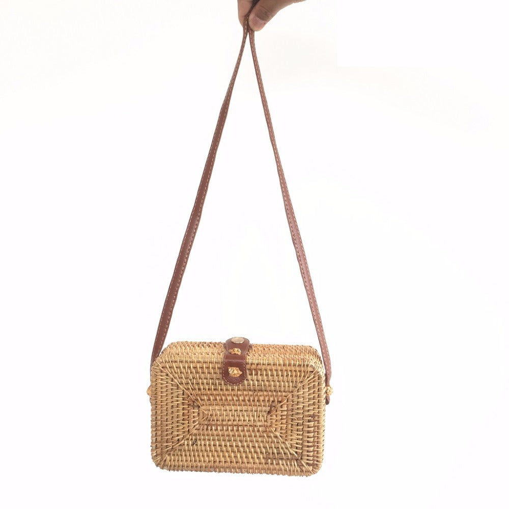 Square Rattan Bag Hand-Woven Bag