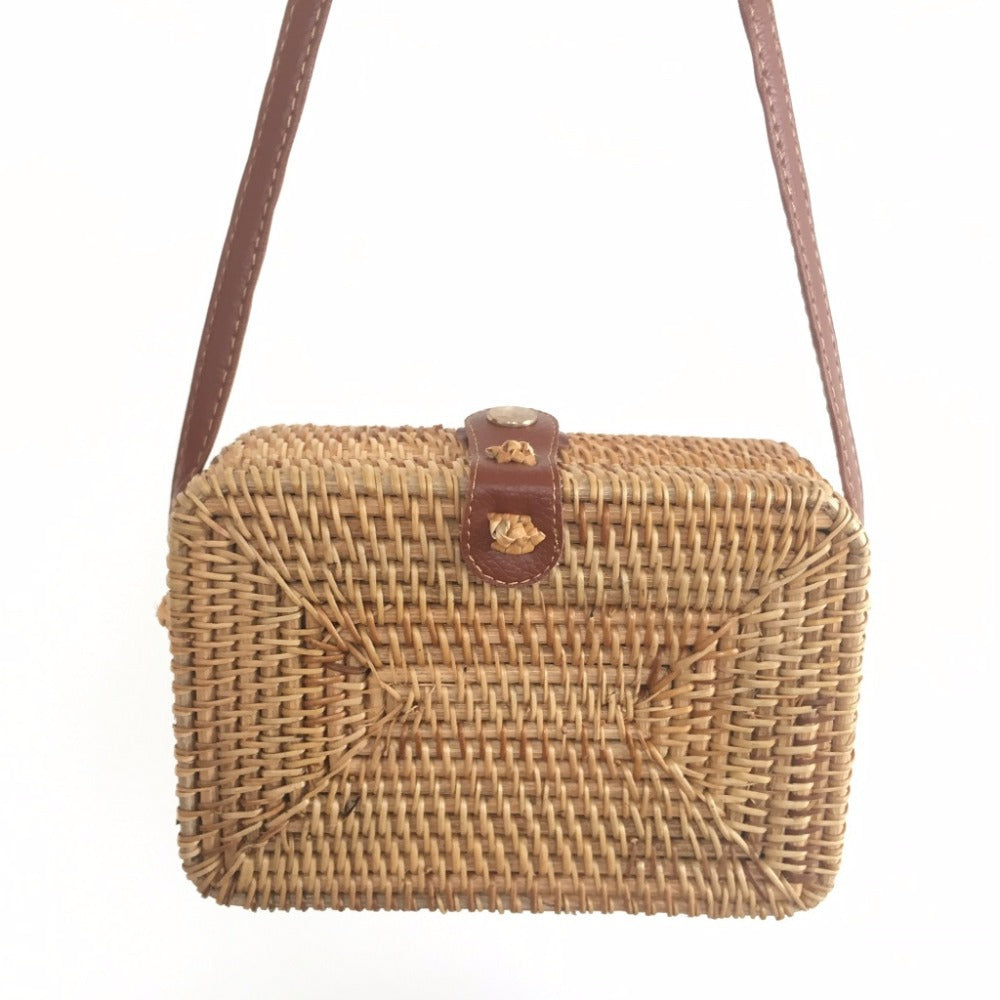 Square Rattan Bag Hand-Woven Bag