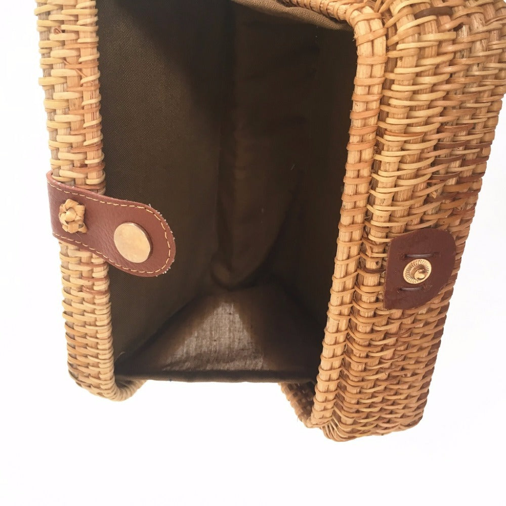 Square Rattan Bag Hand-Woven Bag