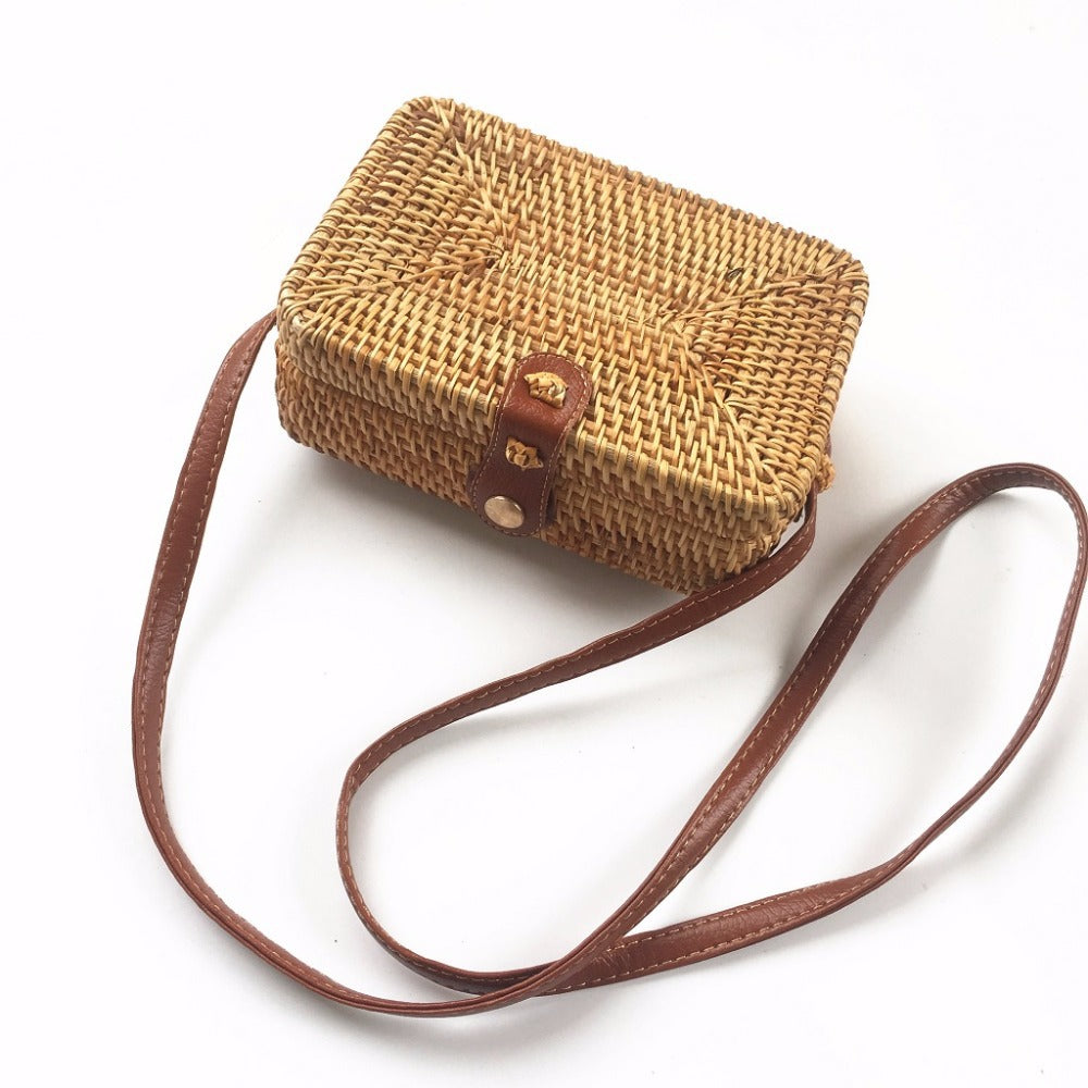 Square Rattan Bag Hand-Woven Bag